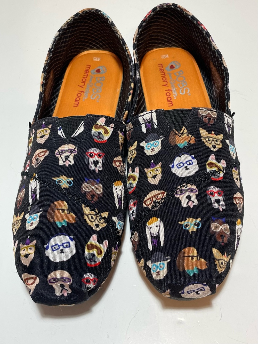 Bobs by Sketchers Black Dog Slip-On Canvas Shoes